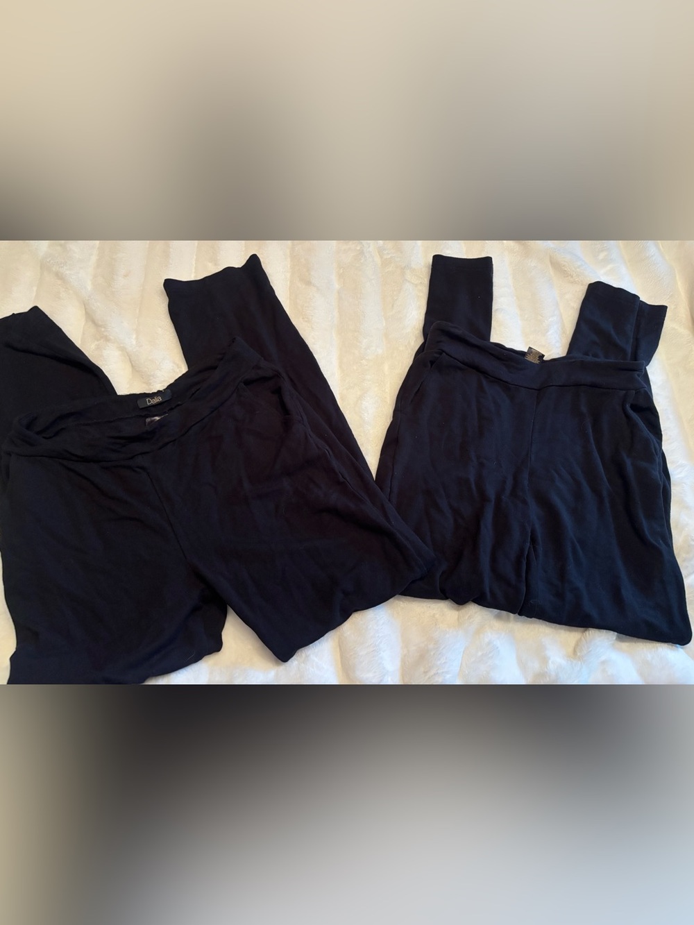 Set Of 2 Dalia Women's Black Stretch Lounge Leggings Business Pants S Small